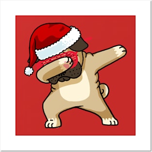 Dabbing Pug Shirt Cute Pug Dab Shirt Christmas Pugly Sweater 2 Posters and Art